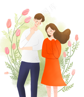 情人节粉色甜蜜情侣