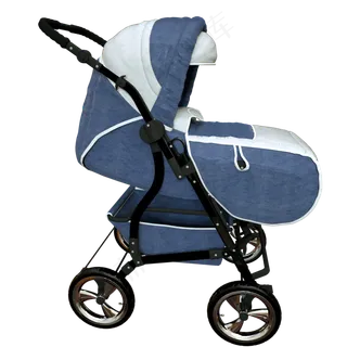 蓝色布纹婴儿推车,免抠元素