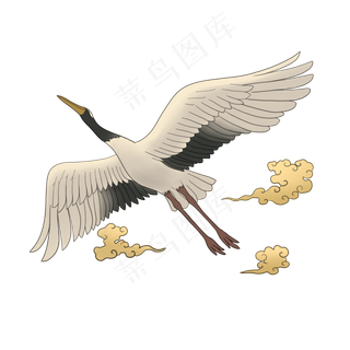 卡通飞翔的仙鹤免扣,免抠元素