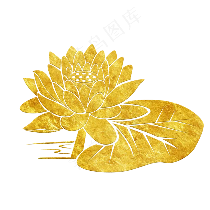 中国风传统烫金鲜花花纹装饰图之,免抠元素(2500X2500(DPI:300))psd模版下载