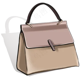 三八妇女节女神的杏色手提包,免抠元素