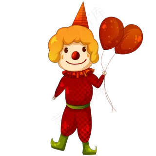愚人节拿着气球小丑,免抠元素 愚人节拿着气球小丑,免抠元素
