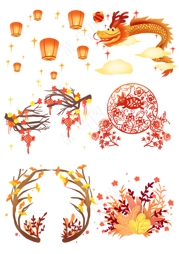 2019新年素材,免抠元素(2480X3508(DPI:299))psd模版下载