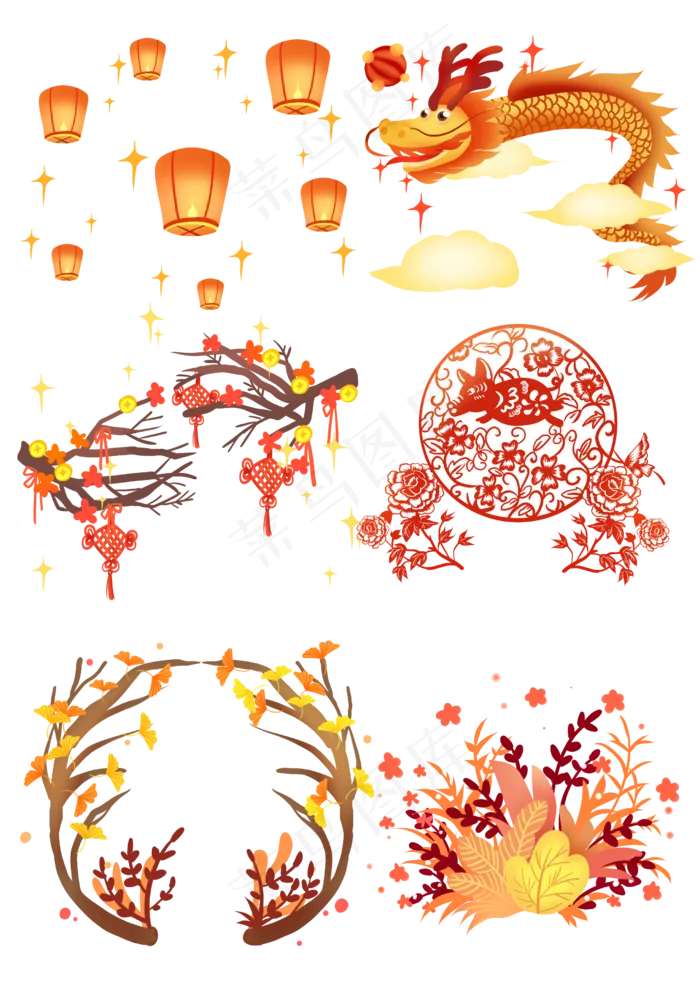 2019新年素材,免抠元素(2480X3508(DPI:299))psd模版下载
