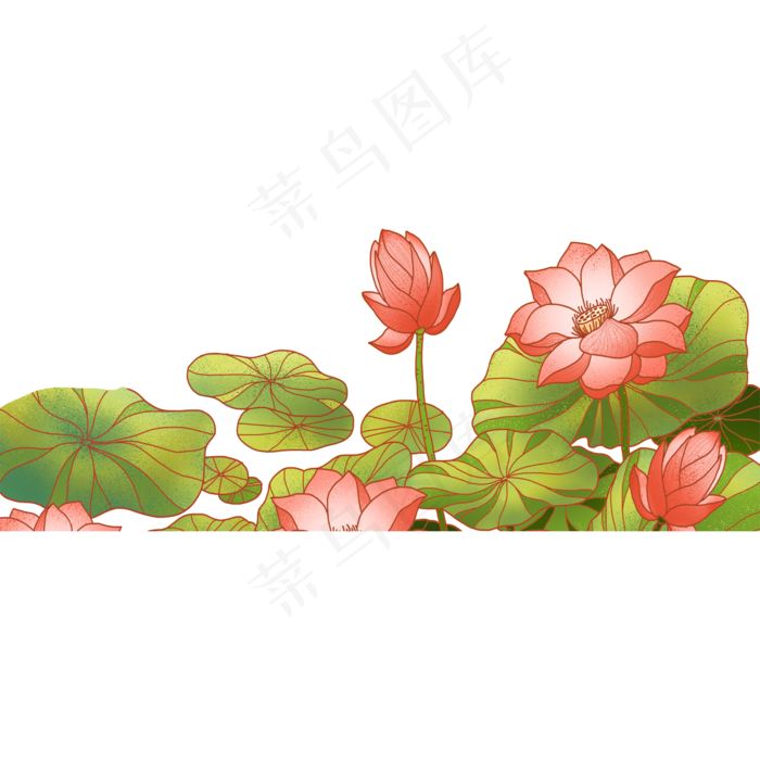 唯美中国风荷花(2000X2000(DPI:300))psd模版下载