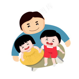 父亲和孩子一起玩耍