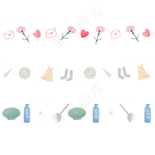 母亲节康乃馨图案胶带