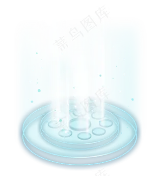 淡蓝色科幻发光圆环,免抠元素