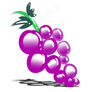 葡萄紫色绿色可爱装饰维生素水果
