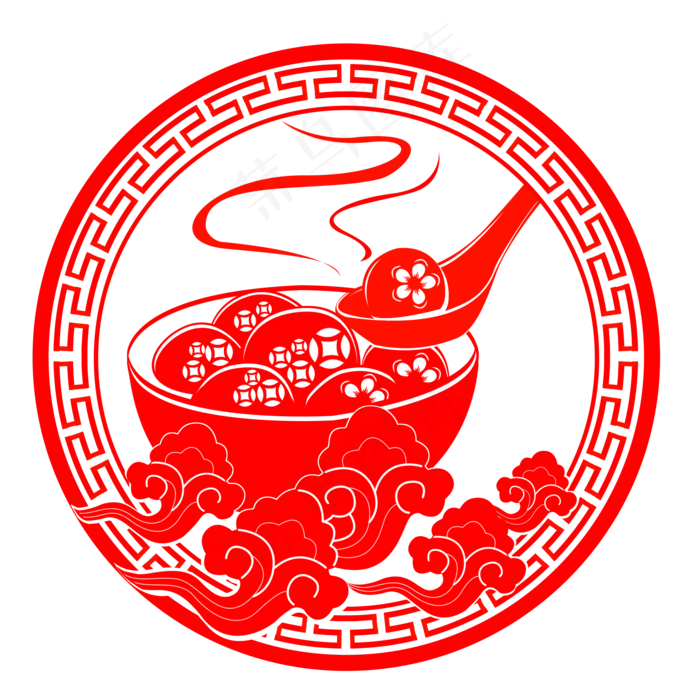 元宵节窗花贴剪纸,免抠元素