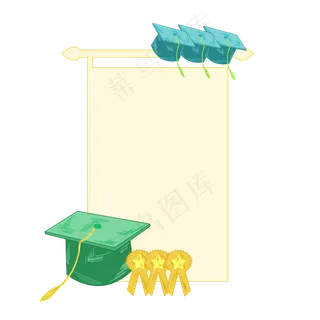 毕业季奖章学士帽