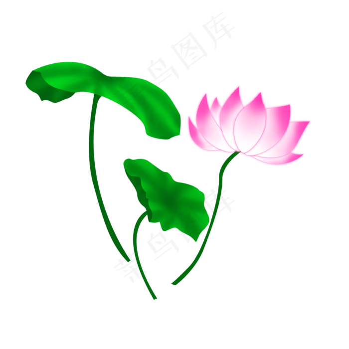 卡通粉色莲花免扣