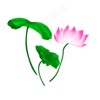 卡通粉色莲花免扣