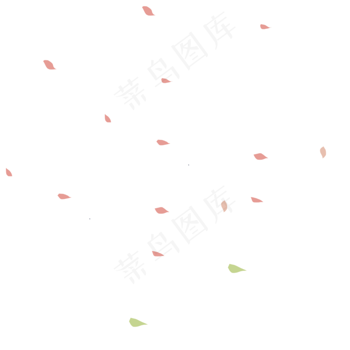 粉色漂浮的桃花瓣,免抠元素