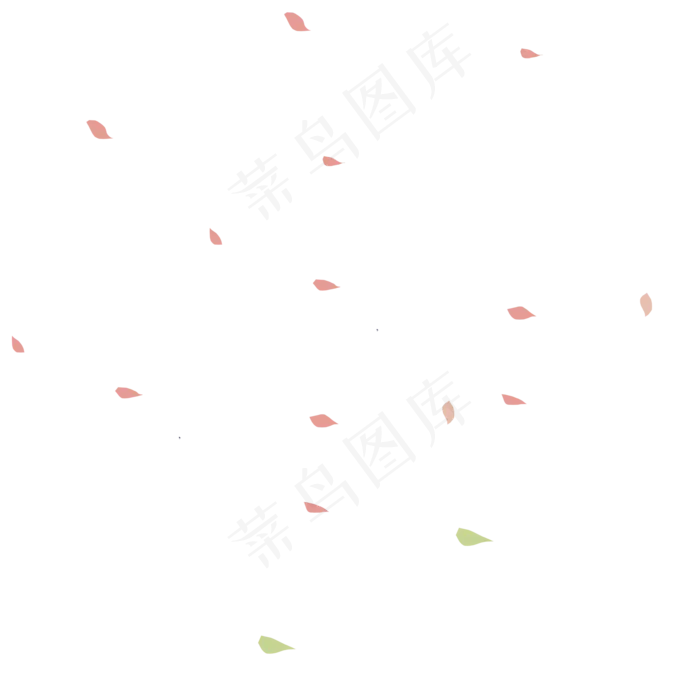 粉色漂浮的桃花瓣,免抠元素