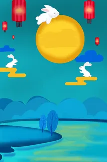 中秋节之玉兔与月亮 中秋节之玉兔与月亮