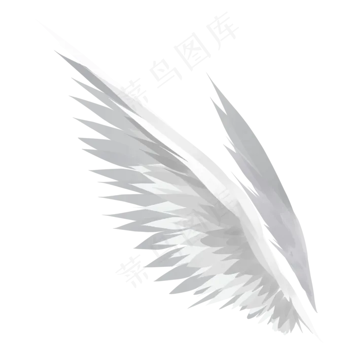 白色飞行的翅膀插图,免抠元素(2000X2000(DPI:300))psd模版下载