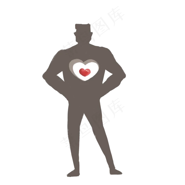 父亲爱心剪影PNG(2000X2000(DPI:300))psd模版下载