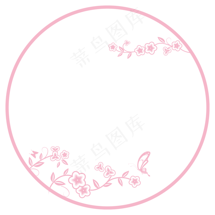 樱花边框樱花花环(2048X2048(DPI:300))ai矢量模版下载
