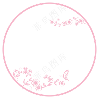 樱花边框樱花花环