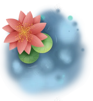 立体夏季荷花荷塘