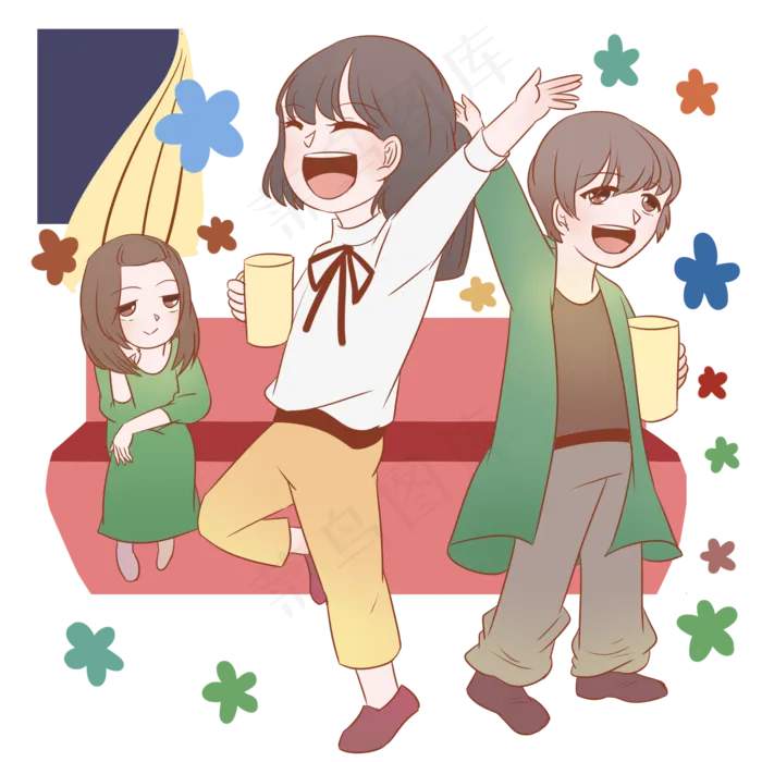 跨年夜一起度过的女孩,免抠元素(2000X2000(DPI:299))psd模版下载