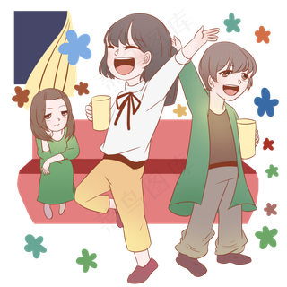 跨年夜一起度过的女孩,免抠元素