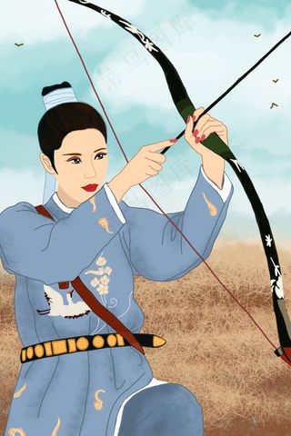 国潮中国传统文化之汉服服饰古装射箭