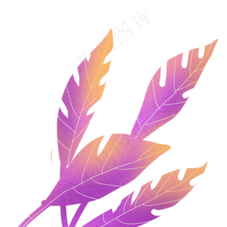 创意彩色树叶免抠图
