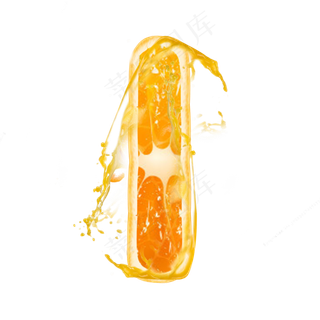 橙子橙汁橙色PSD字母I