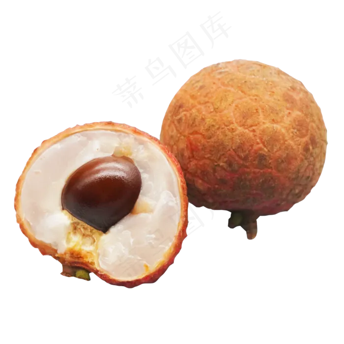 半个荔枝水果(2000*2000px 300 dpi )