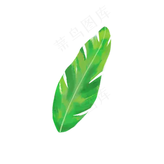 春天绿色水彩树叶