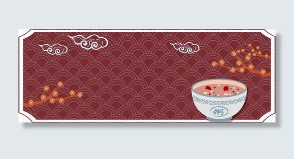 腊八节红色喜庆手绘平面banner 腊八节红色喜庆手绘平面banner