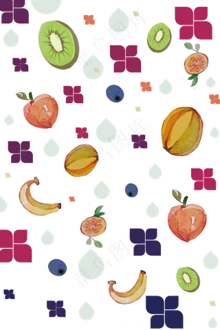 水果印花可爱底纹粉色,免抠元素