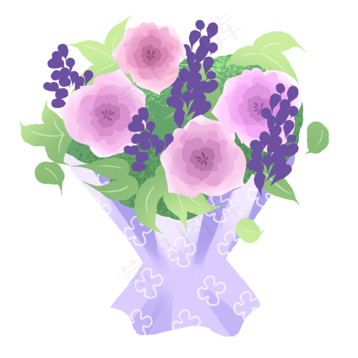 花束新娘捧花插画