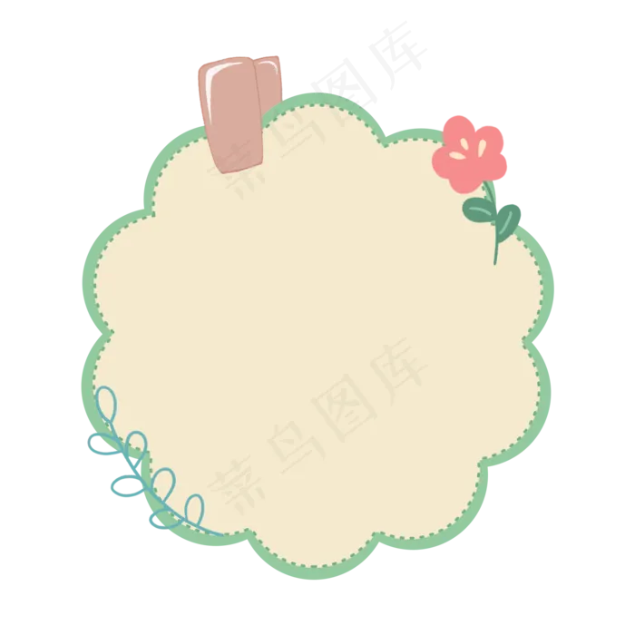 卡通小花边框(2000X2000(DPI:300))psd模版下载