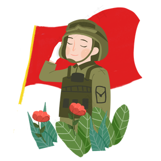 八一建军节军人敬礼png素材