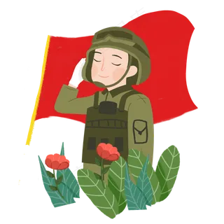 八一建军节军人敬礼png素材