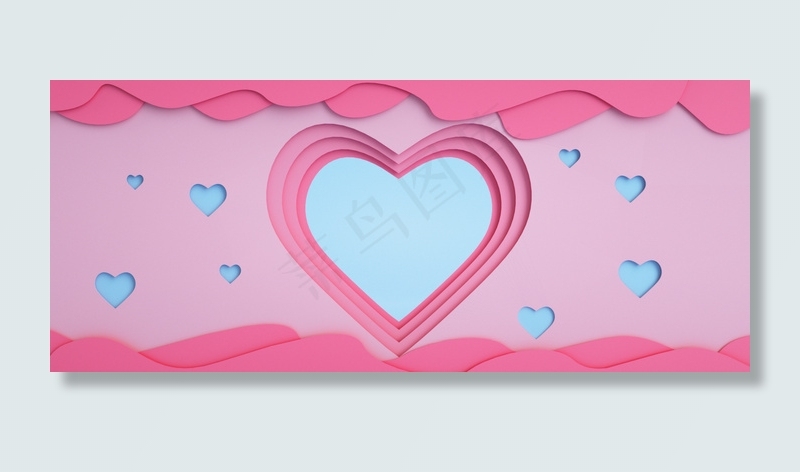 粉色立体520情人节母亲节表白告白背景