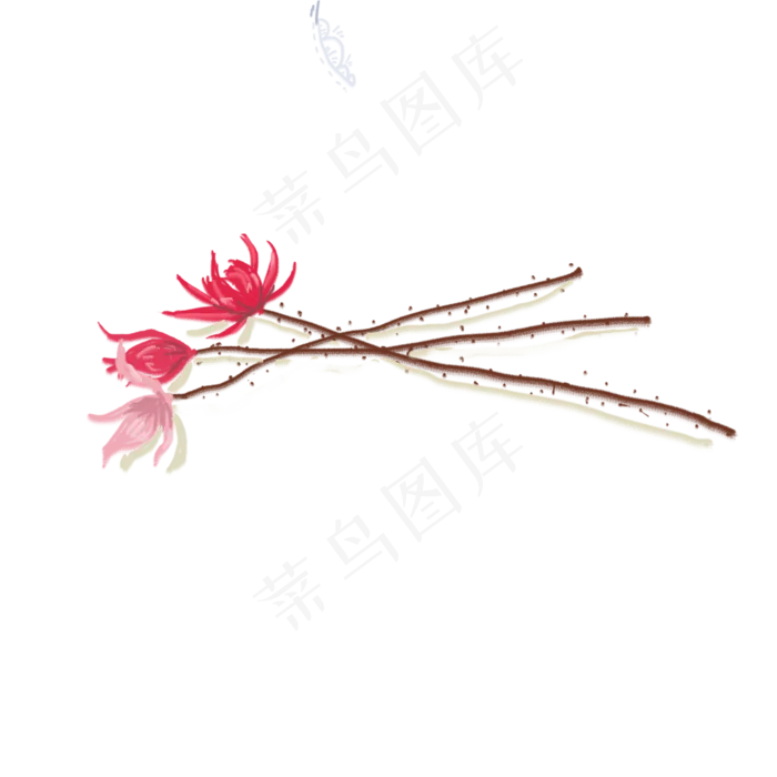 卡通红色花朵下载(2000X2000(DPI:300))psd模版下载