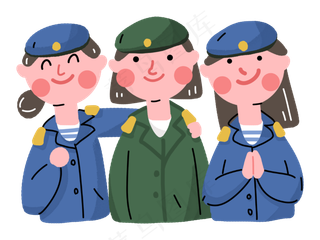 八一建军节女军人合影