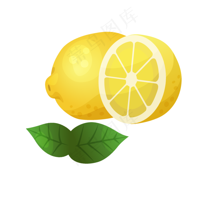 柠檬切片黄色柠檬切片高清装饰