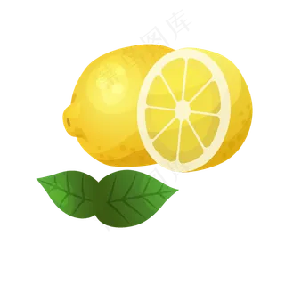 柠檬切片黄色柠檬切片高清装饰