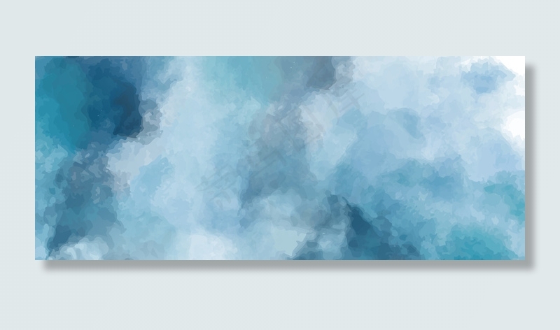 简约水彩渐变蓝色背景