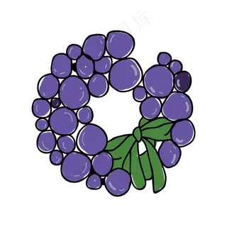 简约清新手绘风水果葡萄可商用元