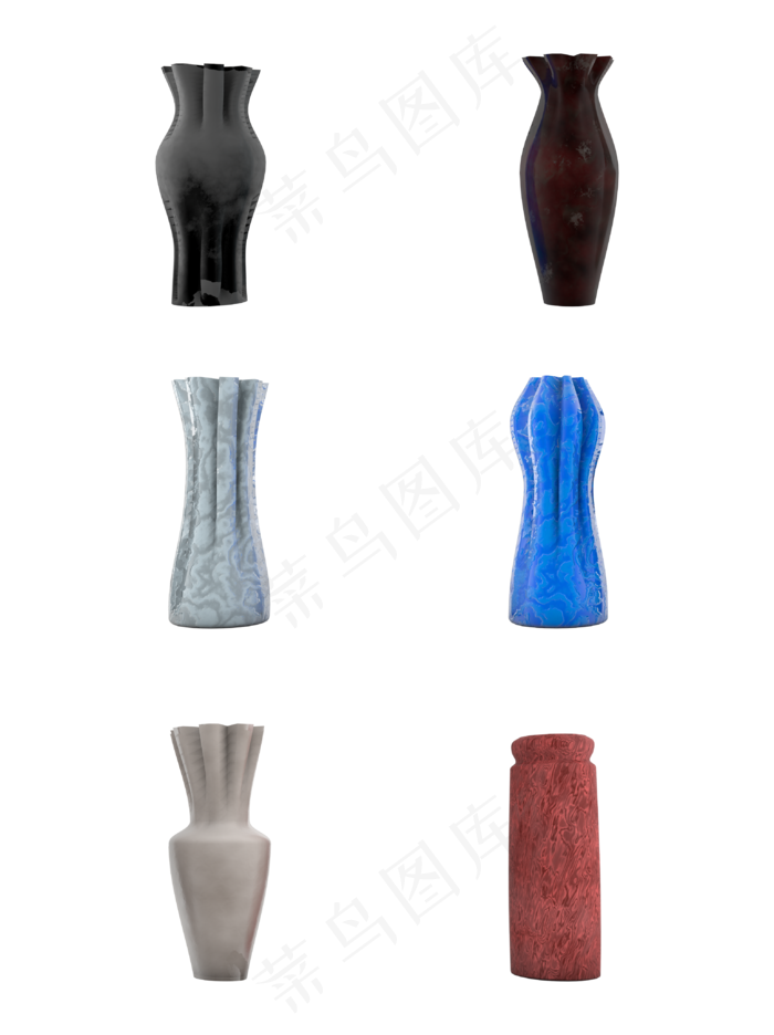 6款现代欧式艺术花瓶生活装饰用�,免抠元素
