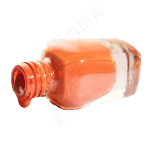 橙色指甲油瓶png素材,免抠元素