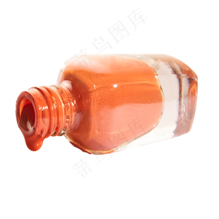 橙色指甲油瓶png素材,免抠元素