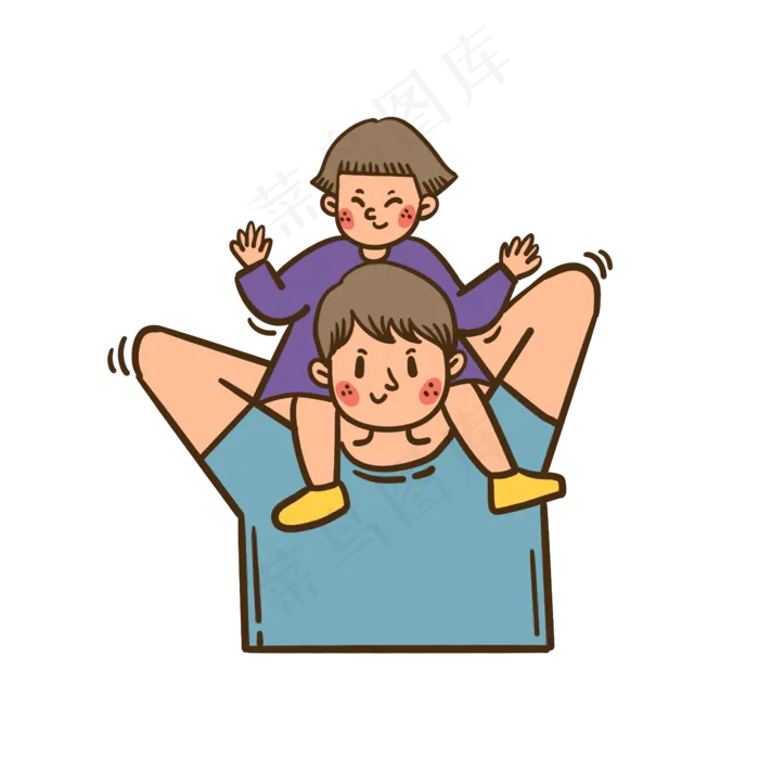矢量免抠卡通可爱父亲节爸爸和女(2362X2362(DPI:299))psd模版下载
