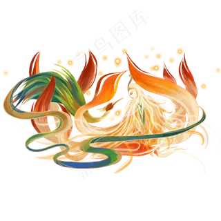 国潮风山海经九尾狐